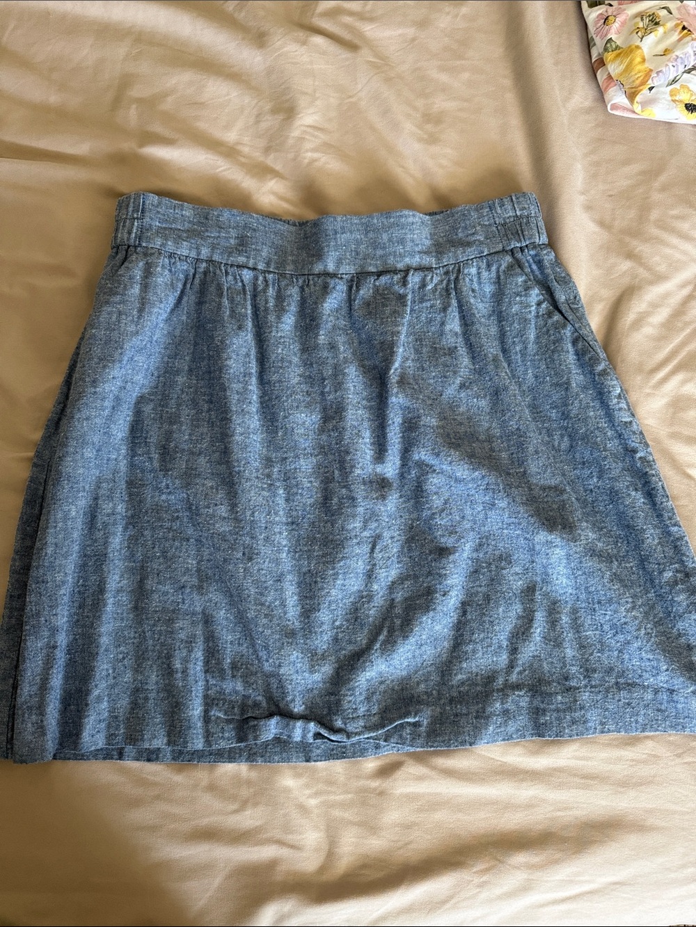 LOFT Classic Blue Chambray A-Line Women's Skirt